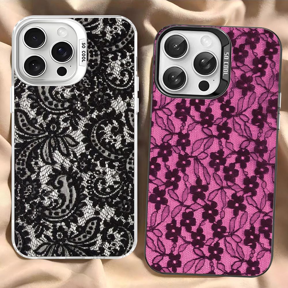 Чехол для телефона в кружевном стиле для крутой девушки, для IPhone 16 15 14 13 12 11 Pro Max X XR XSMAX 8 7 Plus, матовый, ударопрочный задний чехол