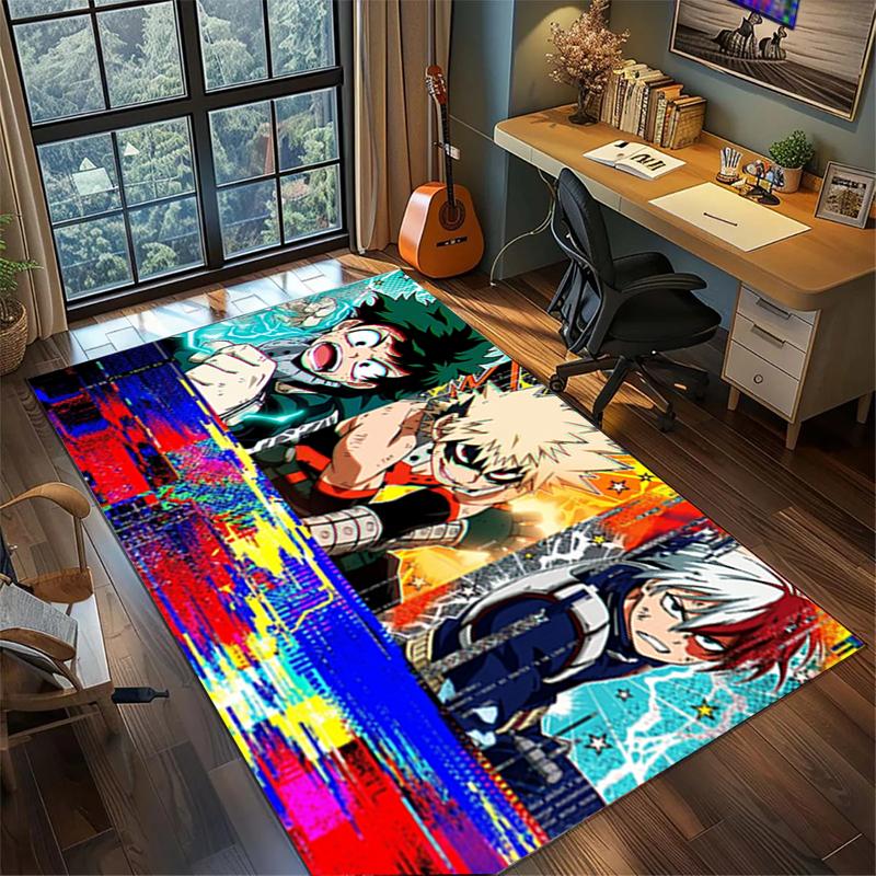 My Hero Academia Gamer Bedroom Mat Large Area Non Slip Washable Rug Home Floor Decor