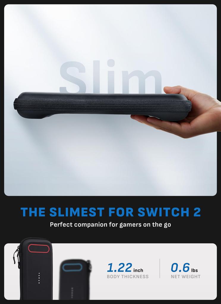 Mumba Storage Bag for Nintendo Switch 2 2025 with Can Store 12 Game Accessory Case for Switch Mini Waterproof, Dustproof, Shockproof, Straps, Carts,