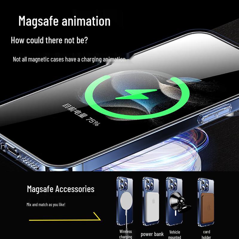 iPhone 15 Magsafe Magnetic Transparent Case (2-Pack)