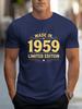 Unisex Crew Neck Tee 1959 Vintage Limited Text Print Short Sleeve Oversized Male Daily Casual Soft Breathable Simple Basic Wear Top