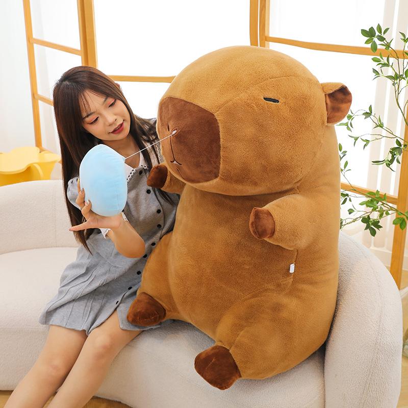 Big Funny Cartoon Snot Bubble Capybara Plush Toy Giant Soft Capybara Doll Ugly Cute Birthday Gift Exhibition Hall Deco 35inch