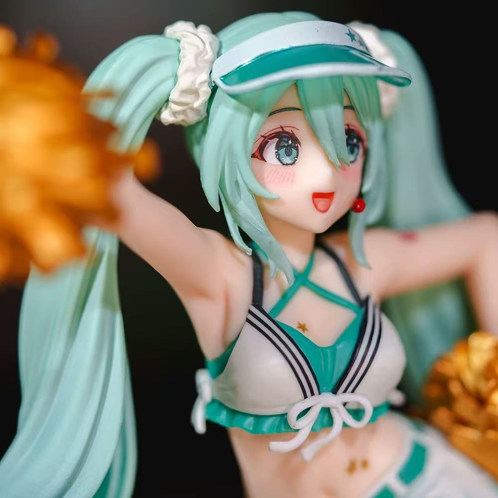 Anime Miku Figures Cheerleading Squad Cheering Hatsune Miku Action Figure Kawaii Girl Figurine Pvc Collection Model Assembly Toy