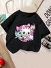 Furry Gabby's Dollhouse Kids Short Sleeve T Shirt Summer Cute Cartoon Crewneck Street 3-14 Years