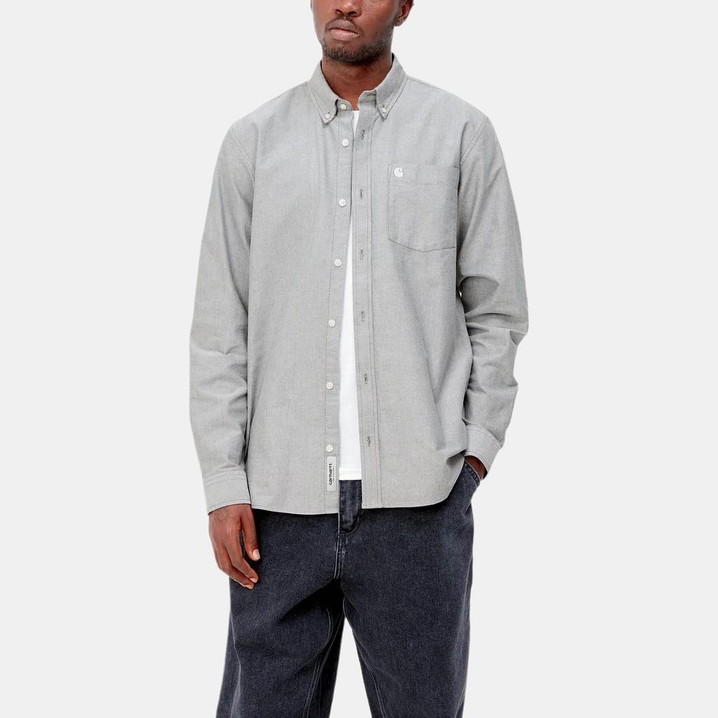 Carhartt WIP Рубашки Мужские Серый Лацкан Умеренный Другое I030799-0D2-XX
