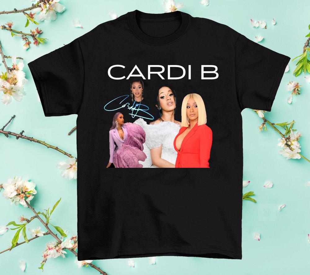 Редкая черная футболка унисекс с автографом Cardi B, все размеры