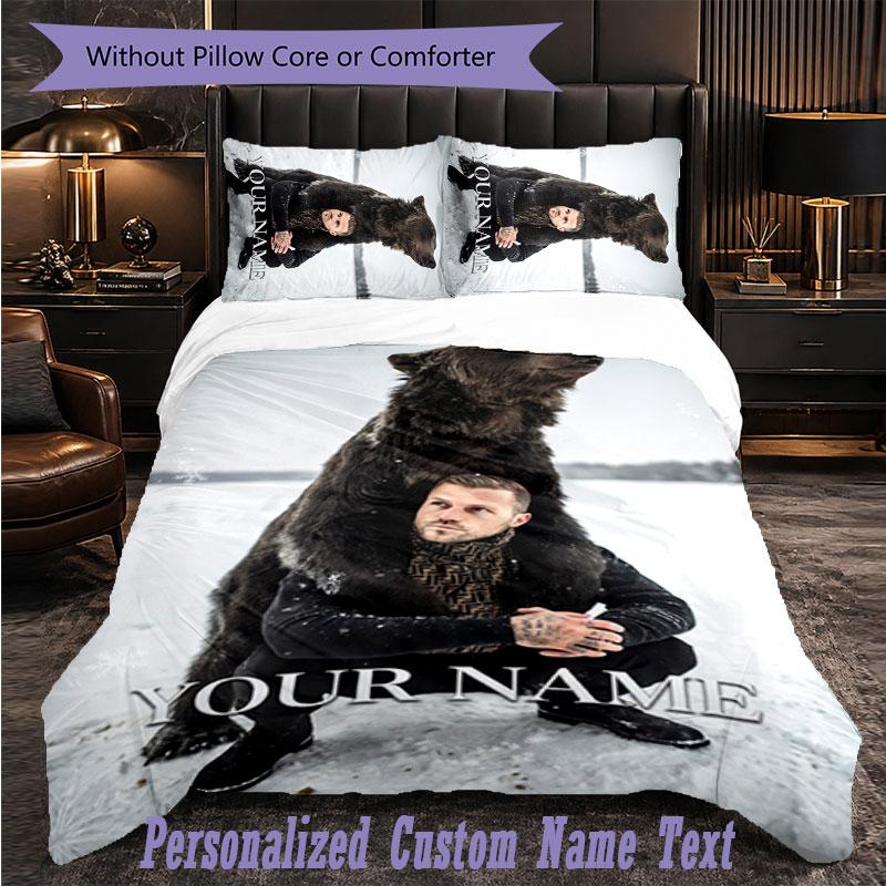 Personalized 3Pcs Bedding SetKontra K Custom Text Duvet Cover Pillowcase Set Bedroom Gift