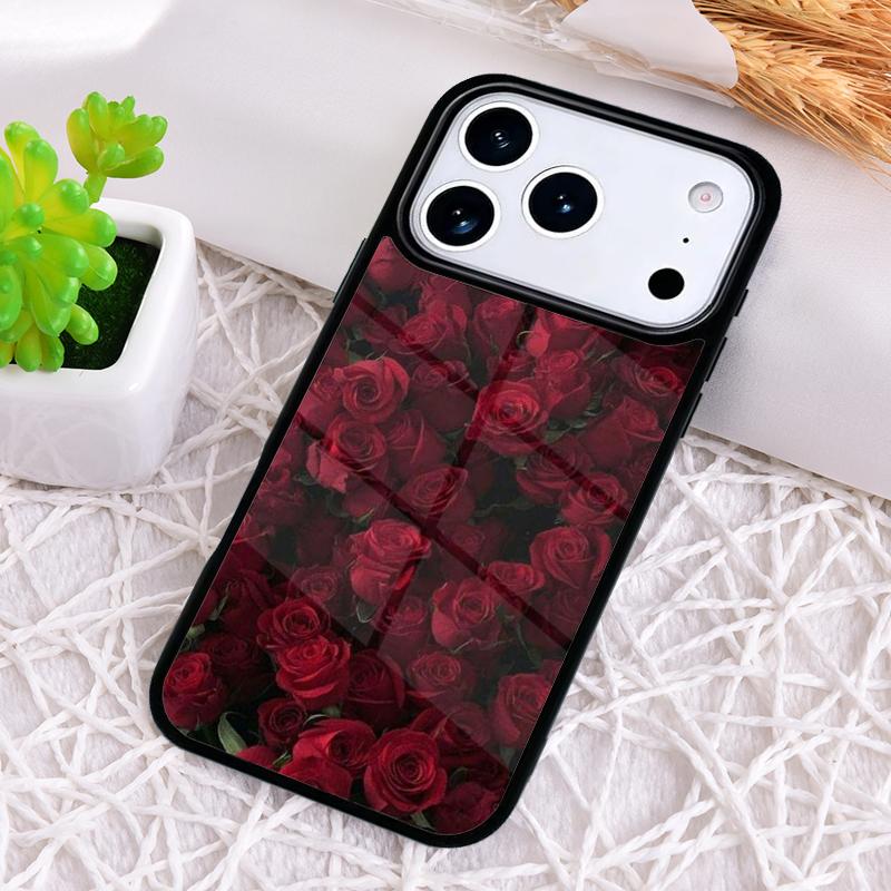 Чехол для телефона Цветок Красная Роза для iPhone 17 Air 16 15 11 12 14 13 Pro Max Ударопрочный Чехол