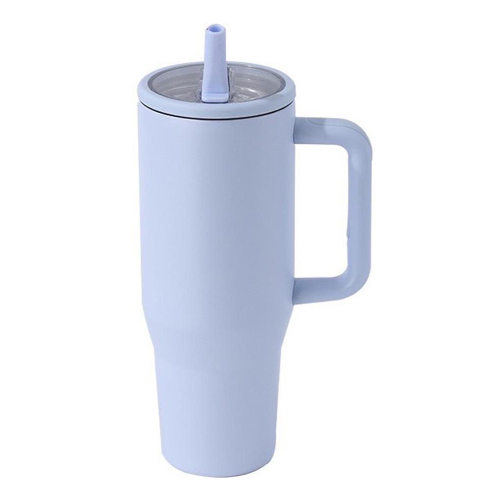 40oz Thermal Mug With Handle Insulated Long Straw Tumbler With Lids 304 Stainless Steel Coffee Tumbler Termos Cup for Travel Mug