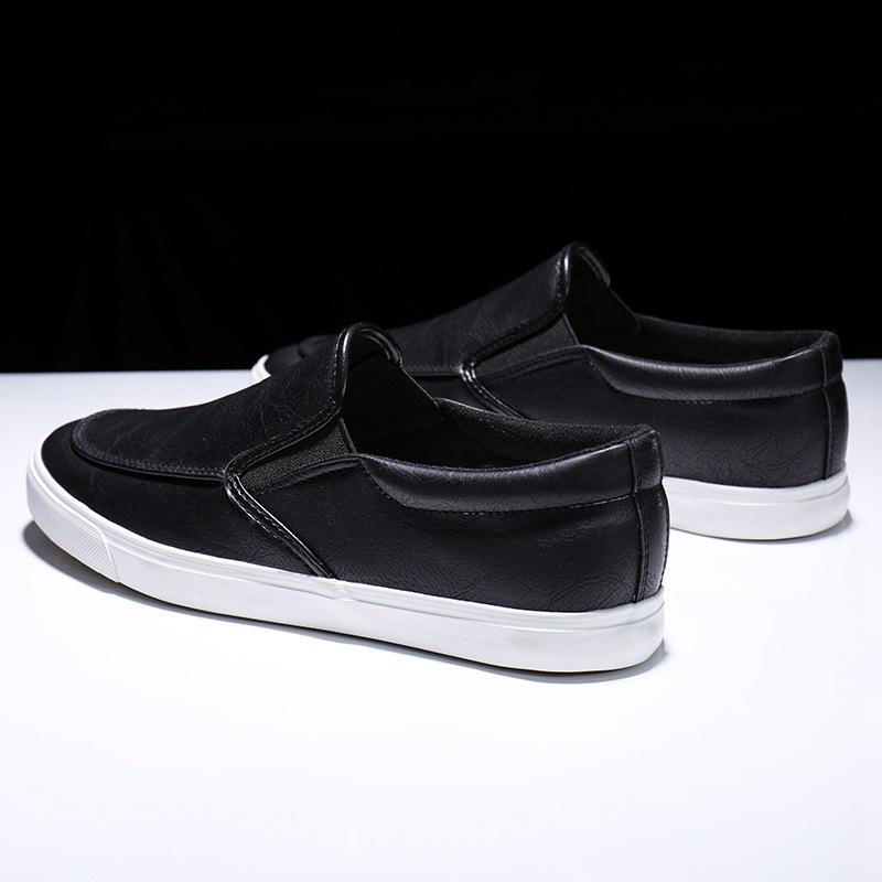 Fashion Spring Summer White Black Shoes Men Slip-on Flat Casual Brand Male Footwear Cool Young Man Street Style