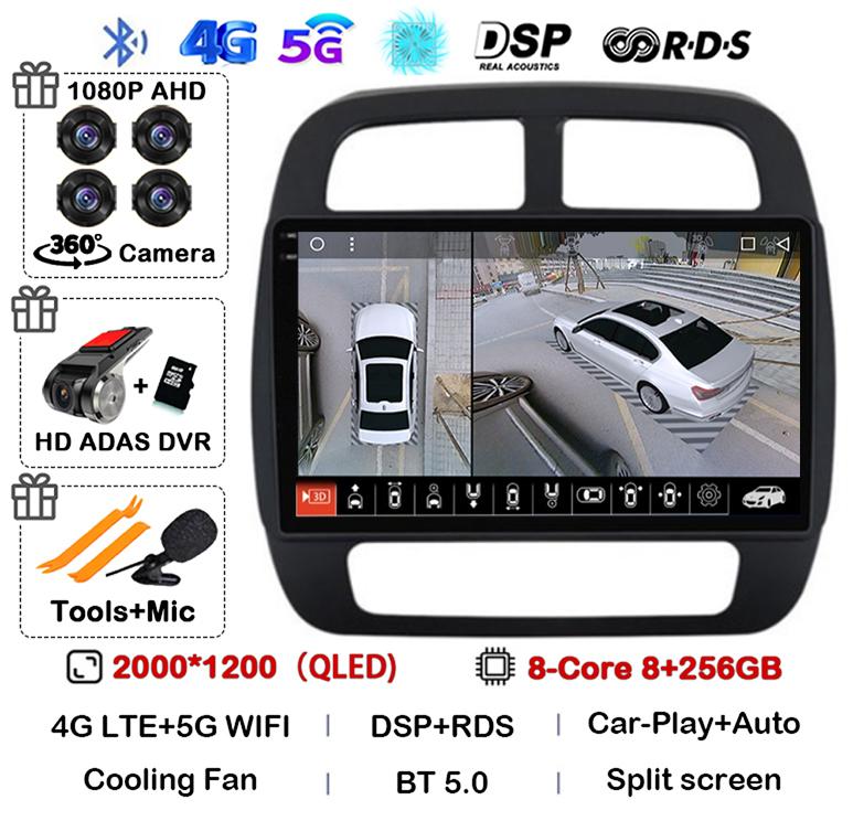 Android 14 Auto Carplay для Renault KWID K-ZE Dacia Spring 2015 2016 2017 2018 2019 Автомобильный мультимедийный проигрыватель GPS Радио DSP Stereo