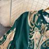 YYFS Женская мода весна осень цветочный узор принт длинный рукав О-образный вырез высокая талия повседневные платья