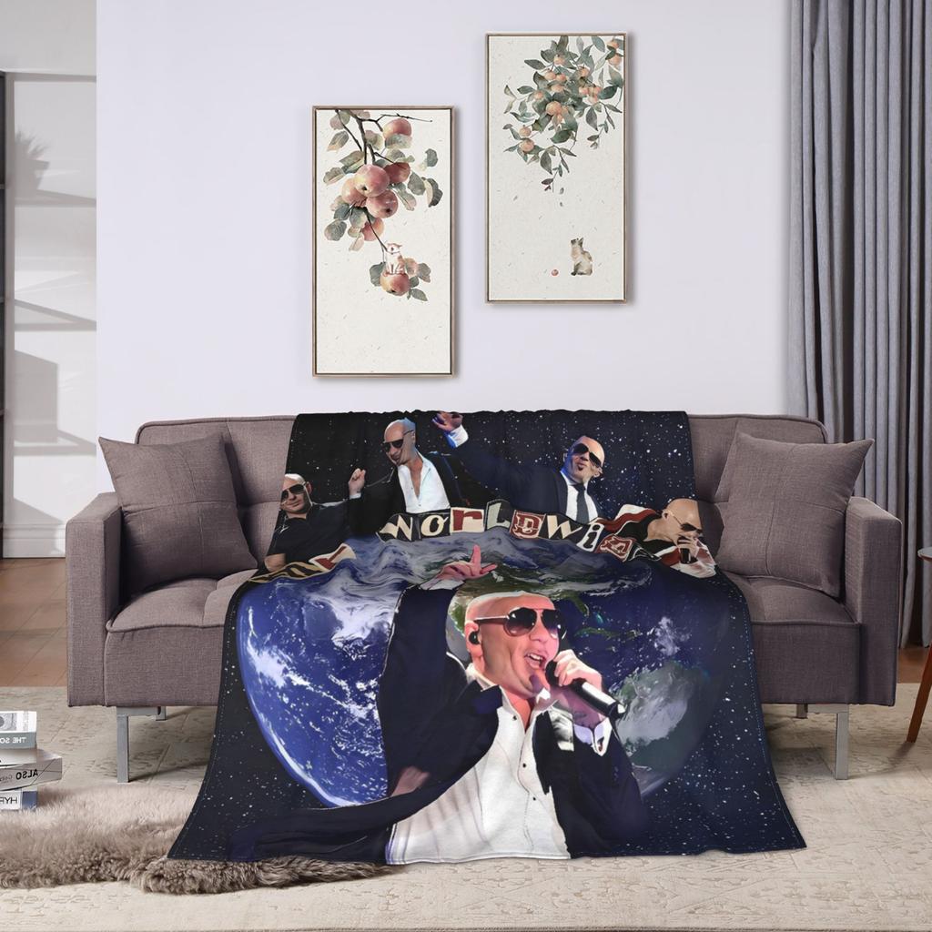 Mr Worldwide Love Pitbull Blankets Travel Office Flannel Throw Blanket For Couch Chair Super Soft Custom Quality Bedspread
