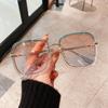 Винтажные солнцезащитные очки с градиентной оправой, зеленые прозрачные для женщин, новая мода, большие, из сплава, элегантные, женские