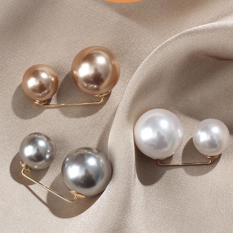 Pearl Brooch Pins For Women Safety Pins Neck Button Fashion Waist Pins For Dress Shrink Waist Circumferences