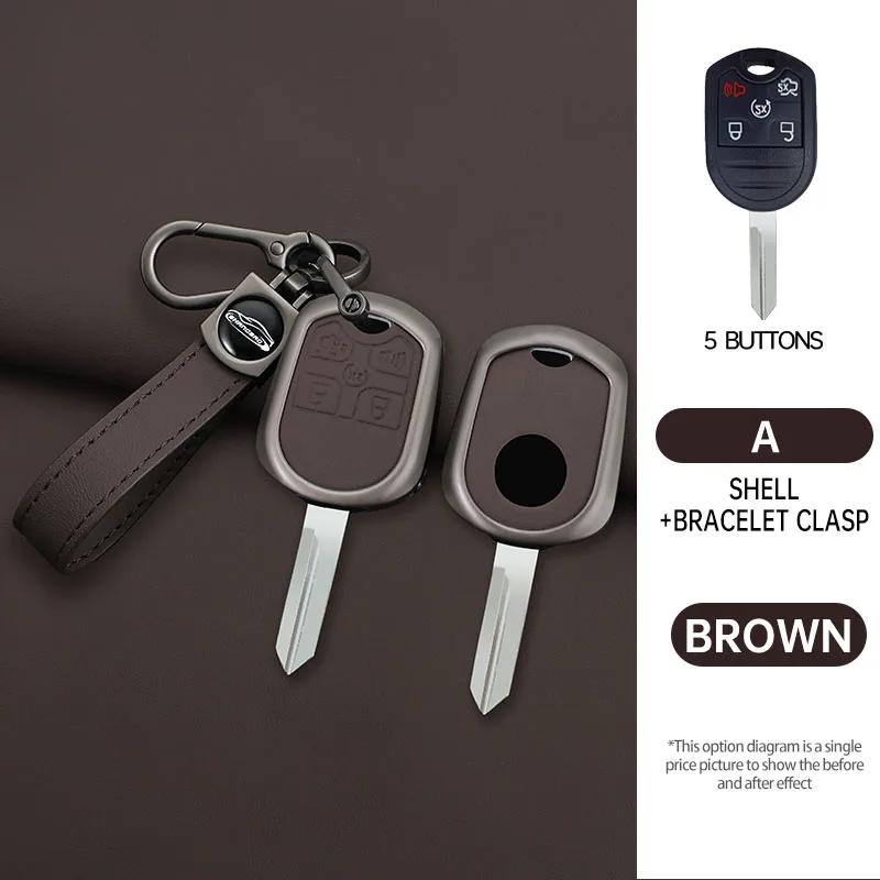 Чехол-брелок из цинкового сплава для Ford Explorer Flex Taurus Edge F-150 Smart Keyless Enter Fob 5 кнопок Автоаксессуары