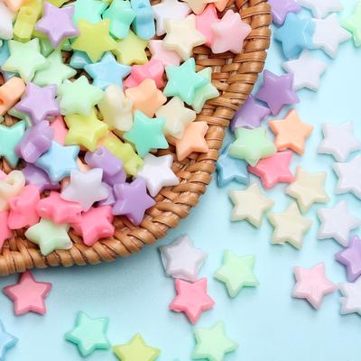 Ювелирные аксессуары 200 шт. Кремовые материалы ручной работы Пятиконечная звезда DIY Макаронный цвет Браслет Ожерелье Бусины Мода