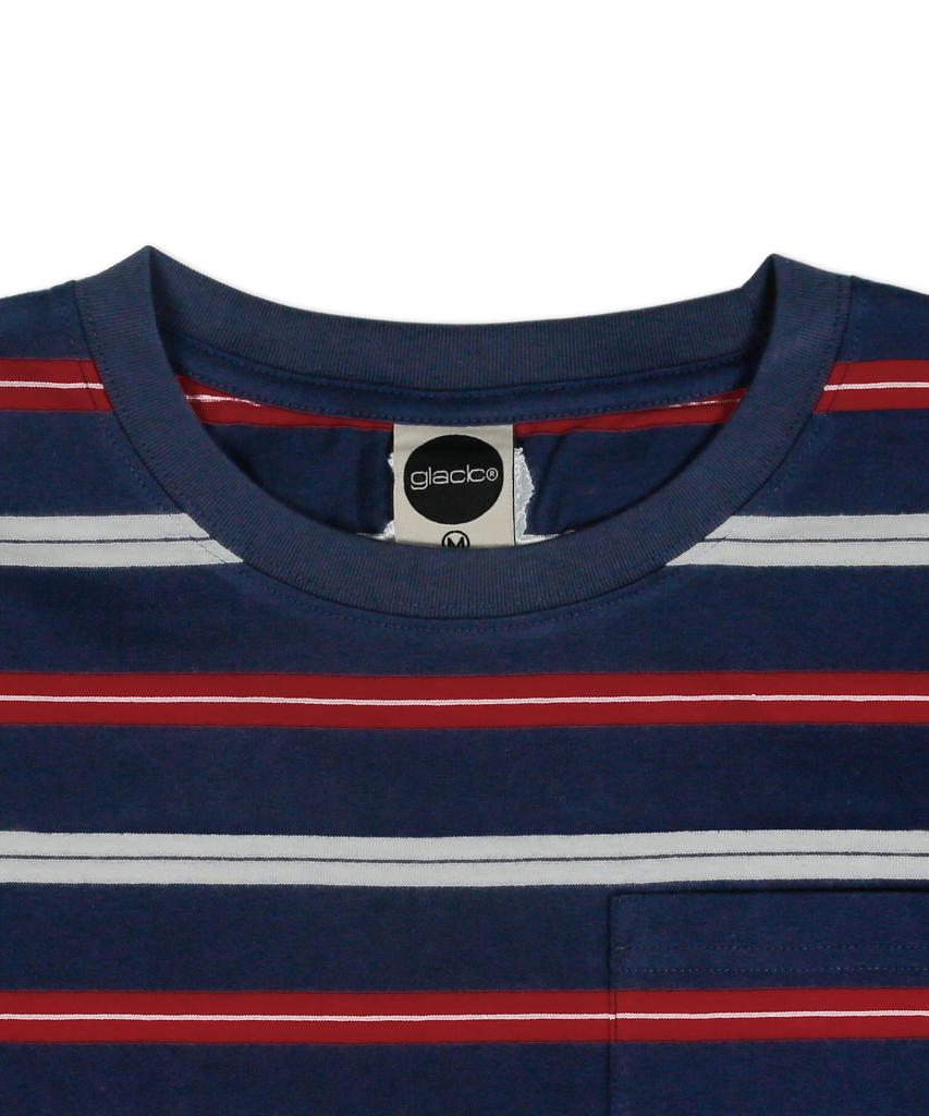 GLACK Gt141 Multi-Stripe Pocket T-Shirt (Navy)
