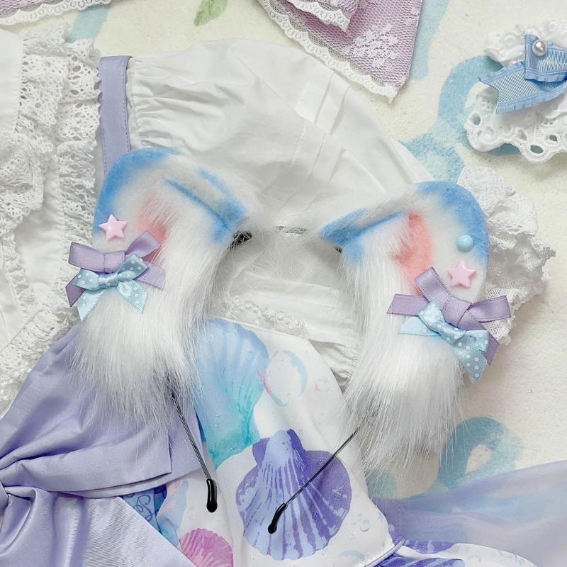 Cosplay Headpiece Beast Wolf Hair Hoop Cartoon Kitten Hair Styling for Halloween Headband Cartoon Kitten Animal Carnivals