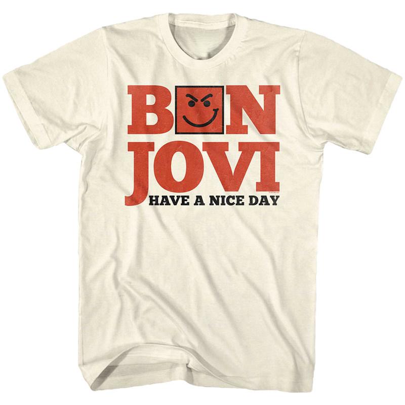Металлическая повседневная футболка с логотипом рок-группы Bon Jovi для мужчин и женщин, роскошный бренд группы