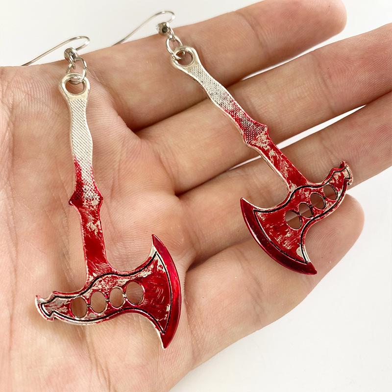 Серьги-капли, модные украшения для женщин, серьги на Хэллоуин, нож, топор, ножницы