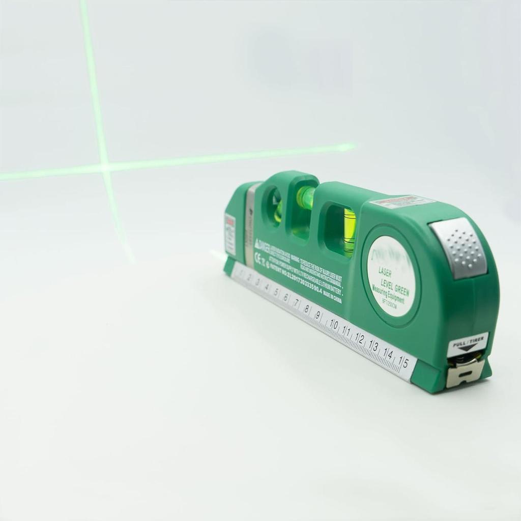Level Tool Laser Level Leveler Tool Cross Line Vertical and Horizontal Line with Metric Rulers 8ft/2.5M