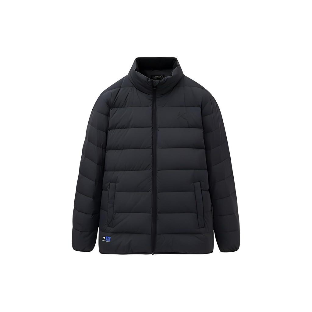 Anta Printed Pattern Zip-Up Thickened Warm Down Jacket Men Outerwear Black 152241910-3