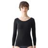 Gunze CALME Wool 3D Beautiful TC2646P É Women's Innerwear, Blend, Warm, Silhouette, Waistline, Non-Slip Cut-Off, Black,