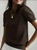 Round Neck Short Sleeve Thin Knit Loose Casual Women's Top - Summer/Autumn Collection
