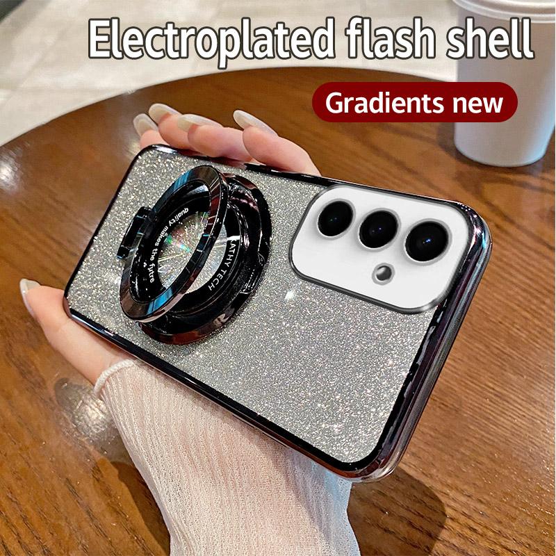 Блестящий магнитный держатель-подставка Magsafe, чехол с гальваническим покрытием для Samsung Galaxy A14 A24 A34 A54 A15 A25 A35 A55 A05 A05S 4G 5G
