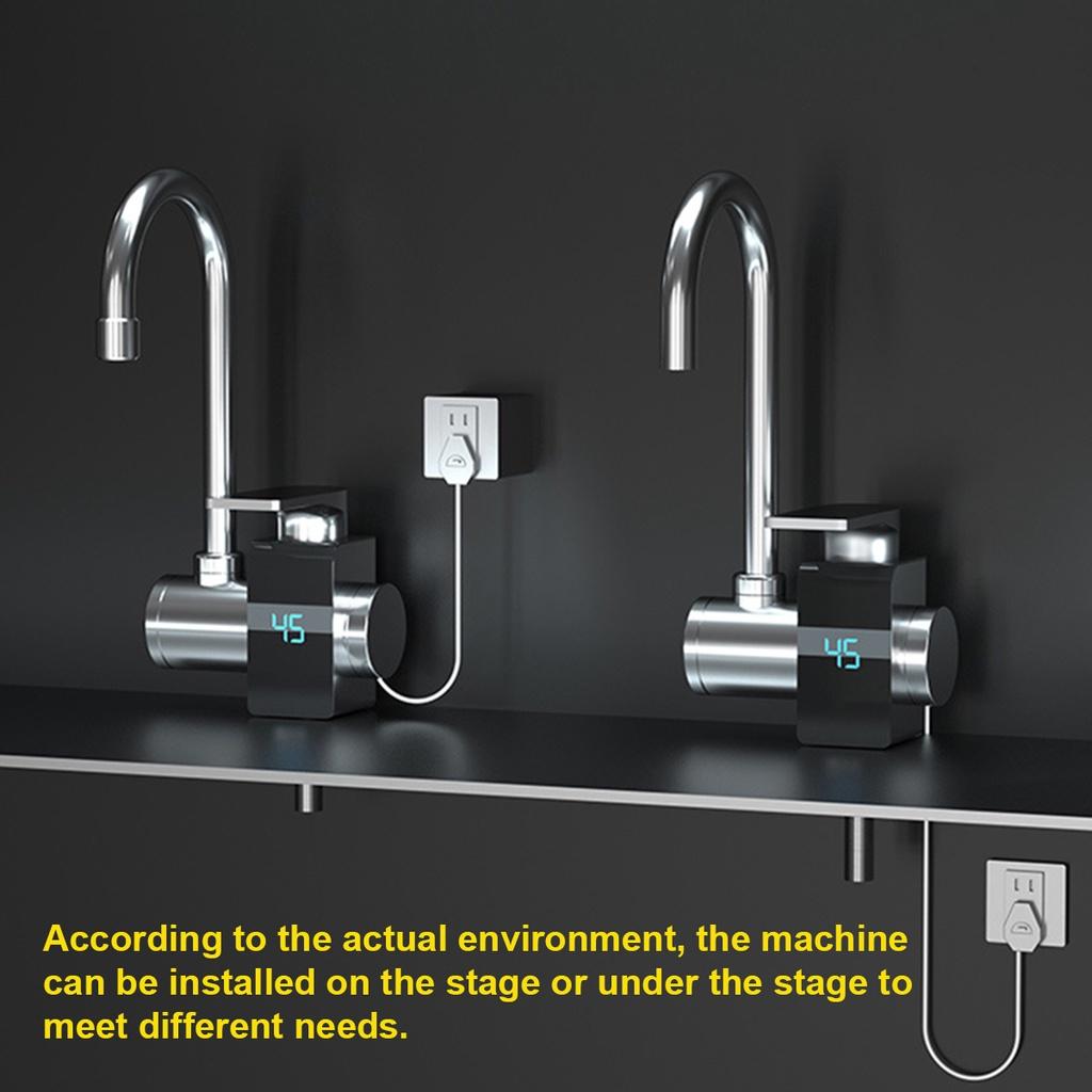 220V Electric Kitchen Water Heater Tap Instant Hot Water Faucet Heater Cold Heating Faucet Tankless Instantaneous Water Heater 3000W
