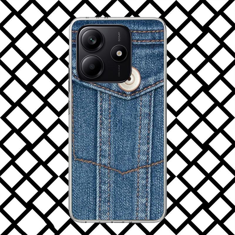 Ретро Джинсовый Чехол с Вышивкой для Xiaomi Redmi Note 15 14 14S 13 12 12S 11 Pro Plus 11E 11T 11S 10S 5G Мягкий Чехол Fundas Re