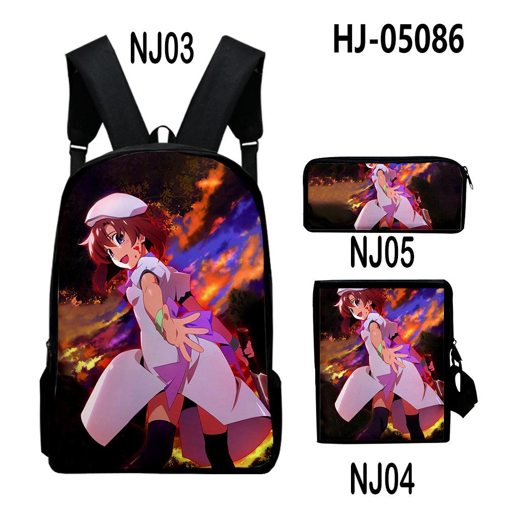Мода Новинка When They Cry Higurashi 3D Печать 3 шт./Набор Школьные сумки Рюкзак для ноутбука Повседневный рюкзак Наклонная сумка через плечо Пенал