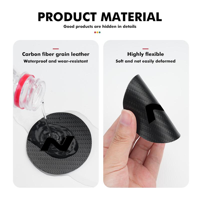 For Hyundai 2pcs Car Style Coaster Mat Carbon Fiber Cup Holder Mat Non-slip Accessories N Line i20 i30 Sonata Tucson Azera PP18