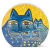 Laurel Burch [A2665] - 'Laurel Burch' Ceramic Vase Yellow Blue (cats) - 27x25x6cm