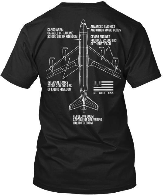 KC 135 Доставляет СВОБОДУ Футболка Футболка Сделано в США Размер от S до 5XL Унисекс Футболка