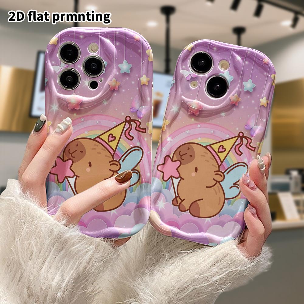 Phone Case: 2D flat, suitable for iPhone 18 17 16 15 14 13 12 Pro protective case, phone decoration, fairy magic capybara, perfect Christmas and Hallo
