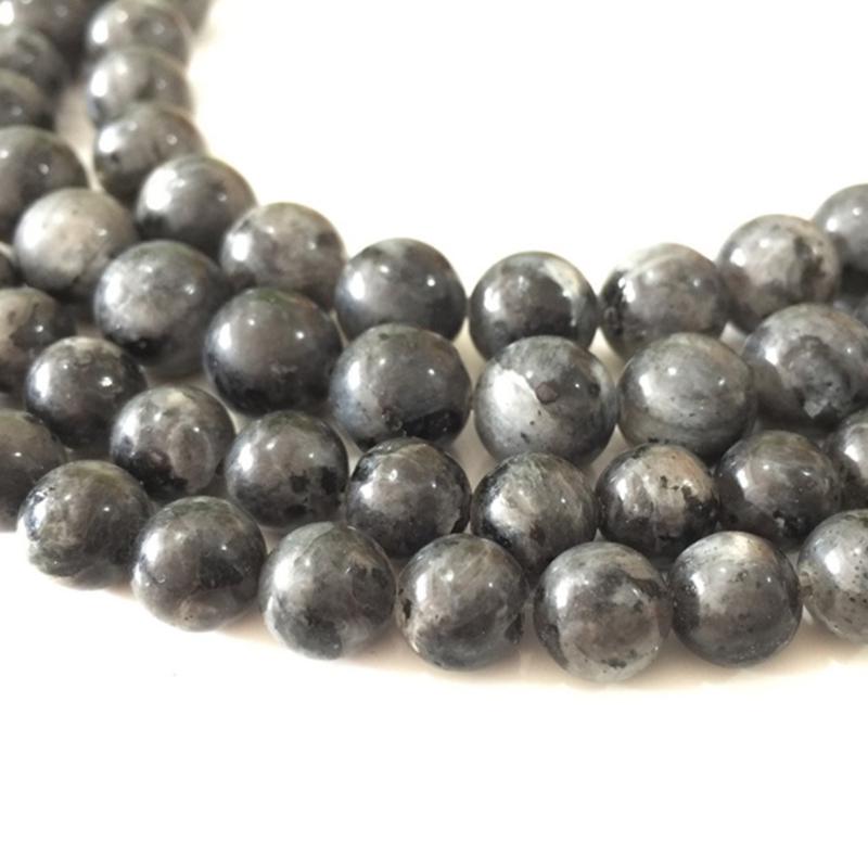 Natural Stone Grey Round Spacer Loose Lavik Rock Labradorite Beads Jewelry Making 4/6/8/10mm