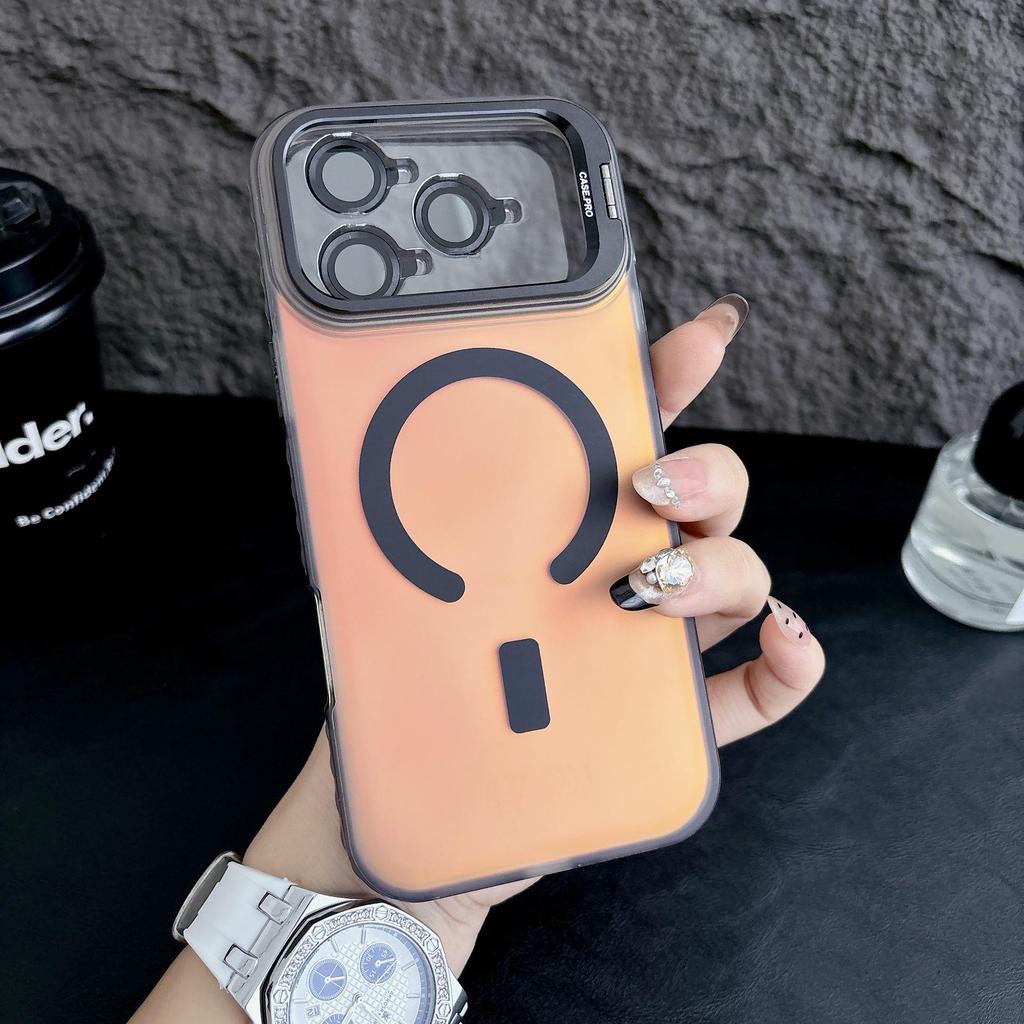 Apple Laser Magnetic Case: Совместим с iPhone 17 Pro Max, 16 наклеек на объектив, подставка 15, ощущение кожи 14, защитный чехол 13.