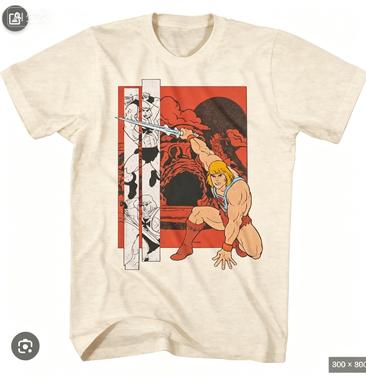 Vintage Heunisex Battle Panel Graphic Cotton Tshirt Unisex Retro Cartoon Short Sleeve Tee