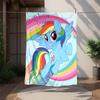 Rainbow Dash Flannel Blanket Soft Warm All-Season Throw, Design for Camping, Car Travel, Hiking Sofa, Bed, Office Perfect Gift for Parties