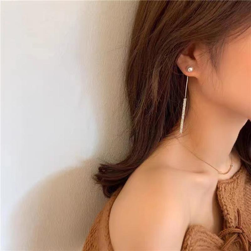 1 пара сверкающих сережек-капель с кисточками для женщин, изысканная полная сережка