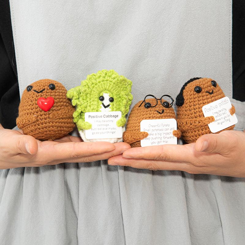 Positive Crochet Ornament Potato Desk Accessories Hand Knitted Ornament Offices Accessories Decoration Escritorio Accesorios