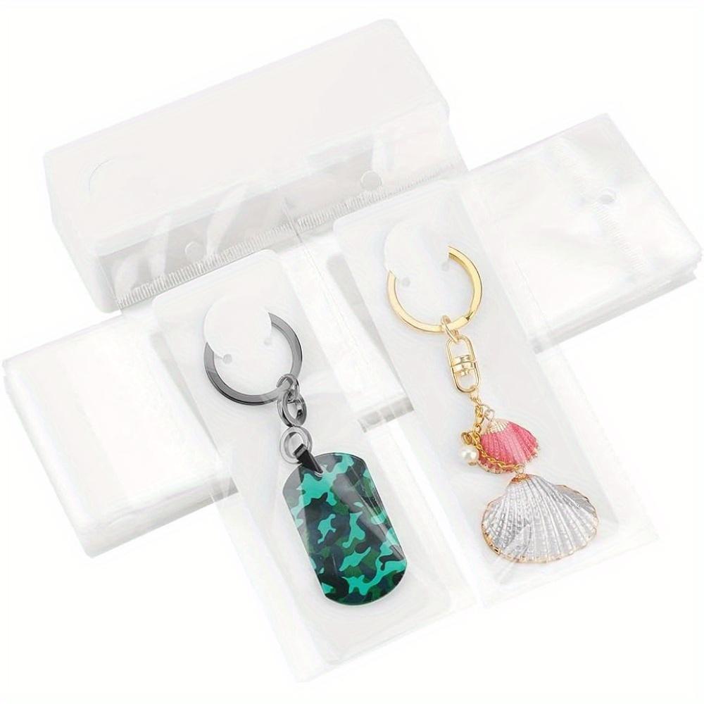 80 шт. Белые брелки для ключей с самозапечатывающимися пакетами, держатели для ювелирных изделий, стеллаж для упаковки для малого бизнеса, практичные и удобные принадлежности