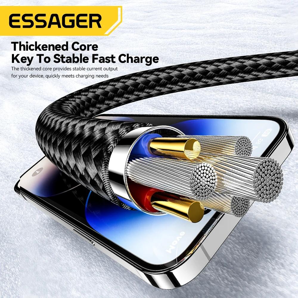 Essager 4 в 1 USB C Lightning Cable 65W PD Провод для быстрой зарядки для iPhone 14 13 Pro Max iPad HUAWEI Xiaomi Tablets Type C Cable