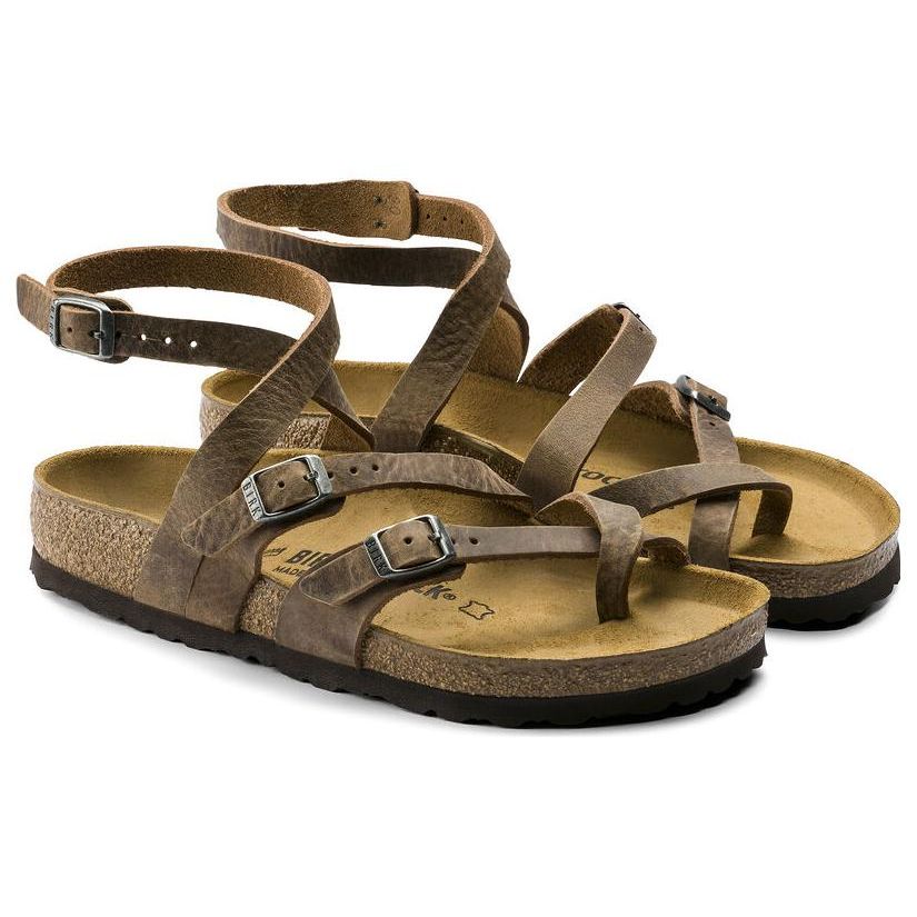 Birkenstock Leather Slide Sandals Unisex Footwear Brown 1008709