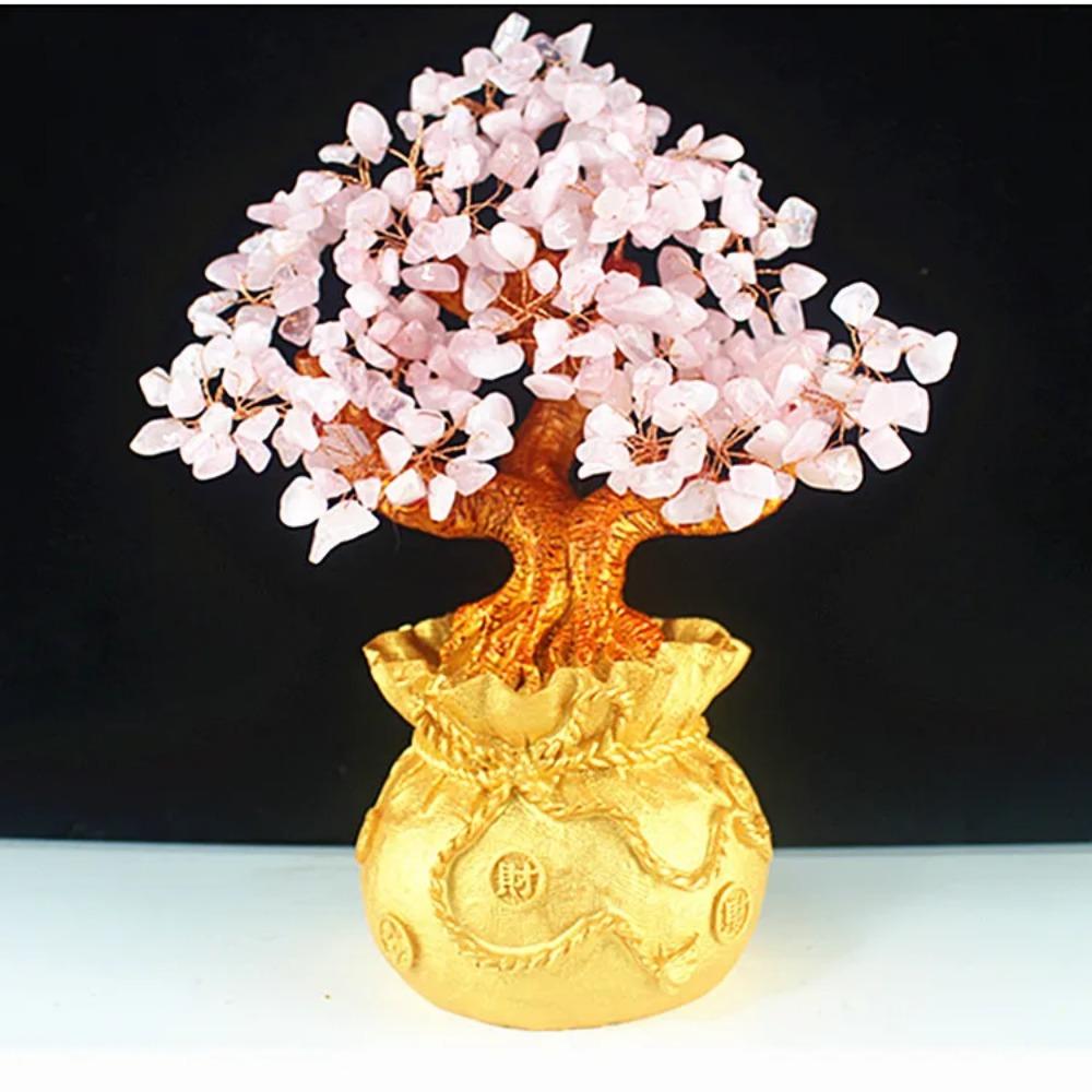 Высококачественное золотое хрустальное дерево удачи, благоприятное желаемое богатство, украшение для дома и офиса, украшение, статуя, открытие, лучший подарок
