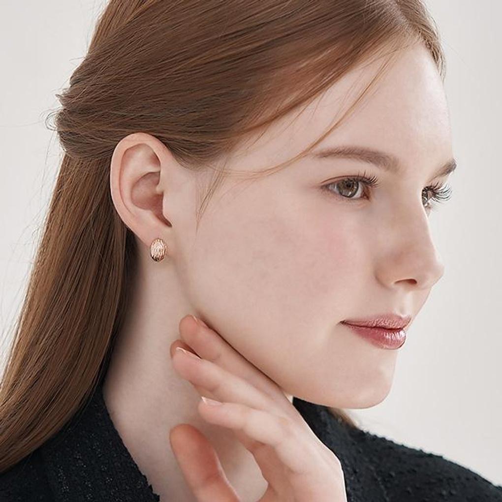 [ELLE Jewelry] 14K GF Bold Basic One-Touch Volume Earrings ELGPEE542