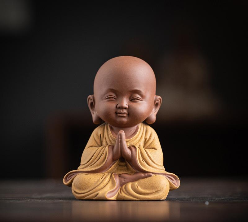 Керамика Маленький монах Фигурка маленькая статуэтка Креативные украшения для дома, комнаты, офиса Китайские специальные сувениры