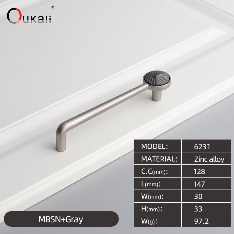 Oukali High Quality Furniture Cabinet Handle Luxury Knob Kitchen Brushed Brass Zinc Alloy Dresser Drawer Handles